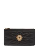 Matchesfashion.com Dolce & Gabbana - Devotion Zipped Quilted-leather Cardholder - Womens - Black
