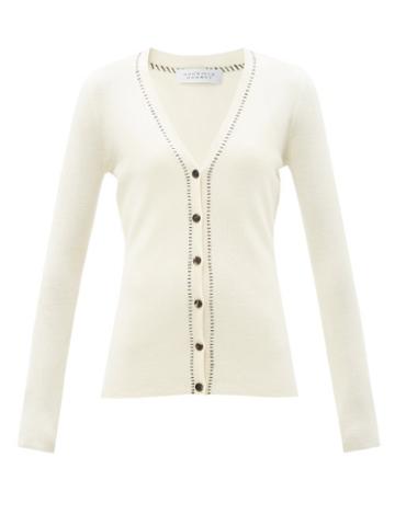 Gabriela Hearst - Cleve Blanket-stitch Cashmere Cardigan - Womens - Ivory Multi