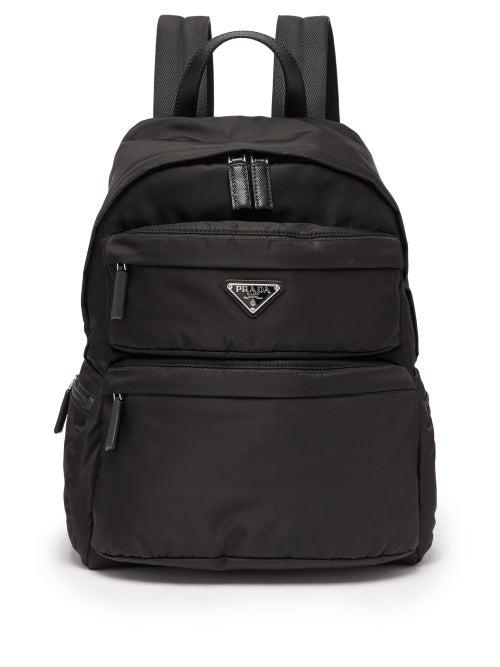 Matchesfashion.com Prada - Logo Plaque Nylon Backpack - Mens - Black