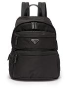Matchesfashion.com Prada - Logo Plaque Nylon Backpack - Mens - Black