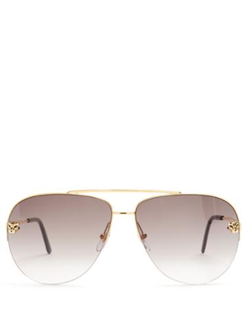 Cartier Eyewear Panthre De Cartier Aviator Sunglasses