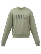 Matchesfashion.com Amiri - Logo-print Cotton-jersey Sweatshirt - Mens - Green