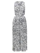 Matchesfashion.com Pleats Please Issey Miyake - Terrazzo-print Technical-pleated Jersey Dress - Womens - Blue White