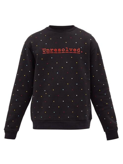 Matchesfashion.com Paco Rabanne - Unresolved Sequin-embroidered Cotton Sweatshirt - Mens - Black