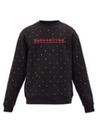 Matchesfashion.com Paco Rabanne - Unresolved Sequin-embroidered Cotton Sweatshirt - Mens - Black