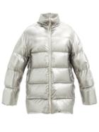 Matchesfashion.com Moncler + Rick Owens - Panelled Quilted Down Coat - Mens - Silver