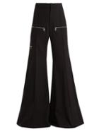 Matchesfashion.com Chlo - Wide Leg Virgin Wool Blend Trousers - Womens - Black