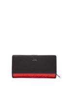 Matchesfashion.com Christian Louboutin - Paloma Logo Debossed Leather Continental Wallet - Womens - Black Red
