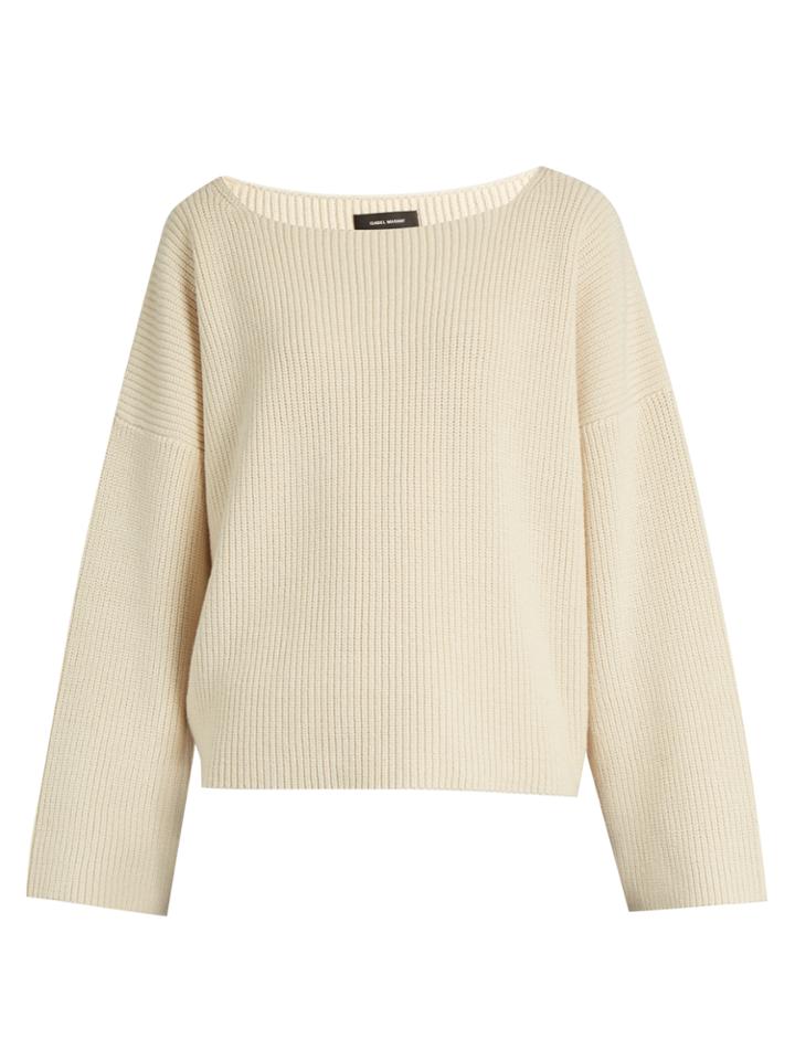 Isabel Marant Fly Scoop-neck Cotton And Wool-blend Sweater