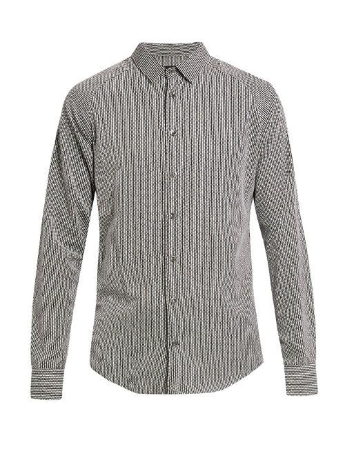 Giorgio Armani Point-collar Fil Coup Cotton Shirt