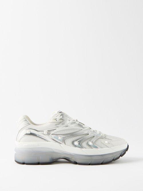 Valentino Garavani - Ms-2960 Leather And Mesh Trainers - Mens - White