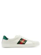 Matchesfashion.com Gucci - Ace Bee Embroidered Leather Trainers - Mens - White Multi