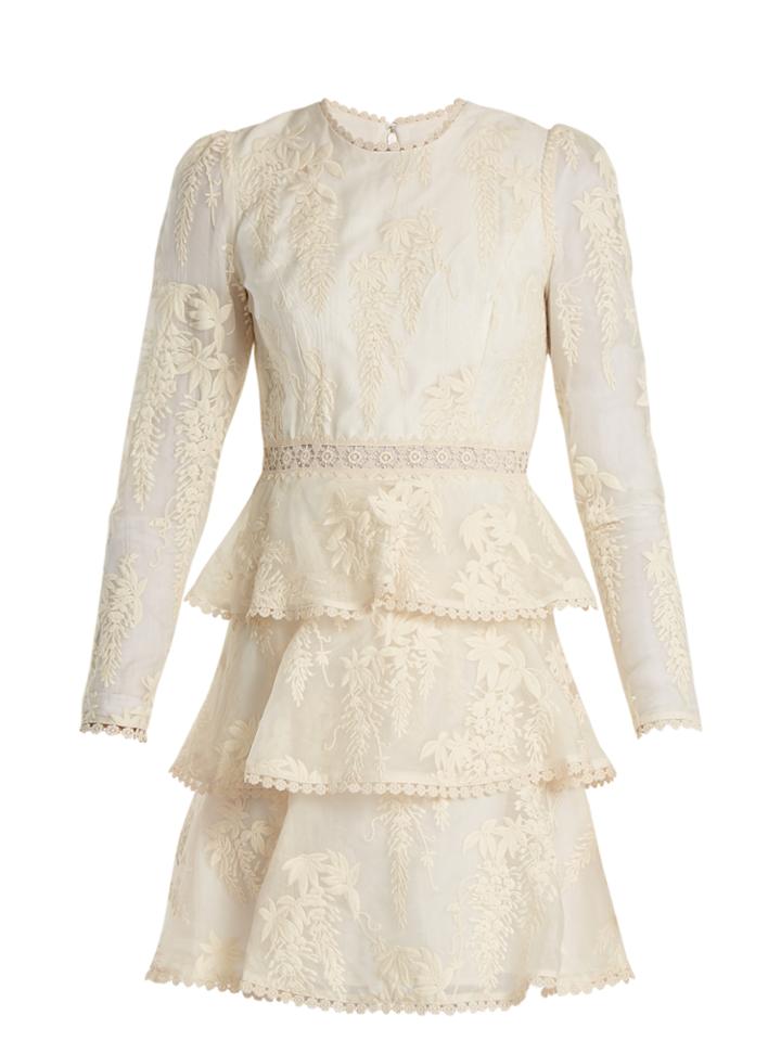 Zimmermann Maples Floral-embroidered Silk Dress