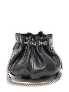 Matchesfashion.com Saint Laurent - Drawstring Snakeskin Pouch - Womens - Black
