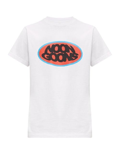 Matchesfashion.com Noon Goons - Fish Eye Logo Print Cotton T Shirt - Mens - White