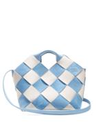 Loewe Gingham Suede And Leather Anagram Bag