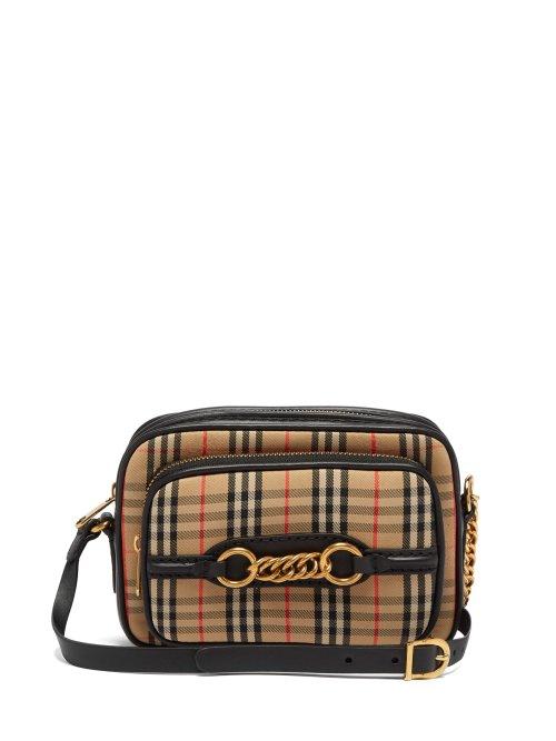 Matchesfashion.com Burberry - 1983 Check Canvas Cross Body Bag - Womens - Black Multi