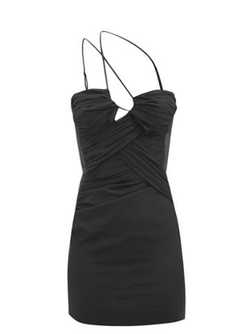 Nensi Dojaka - Gathered Silk-blend Crepe Corset Dress - Womens - Black