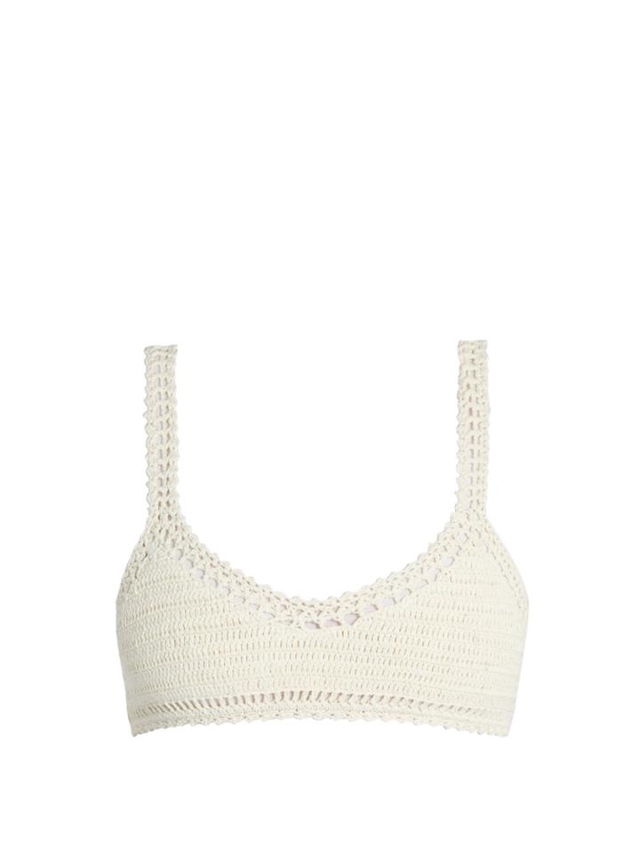 She Made Me Essential Crop Crochet Bikini Top