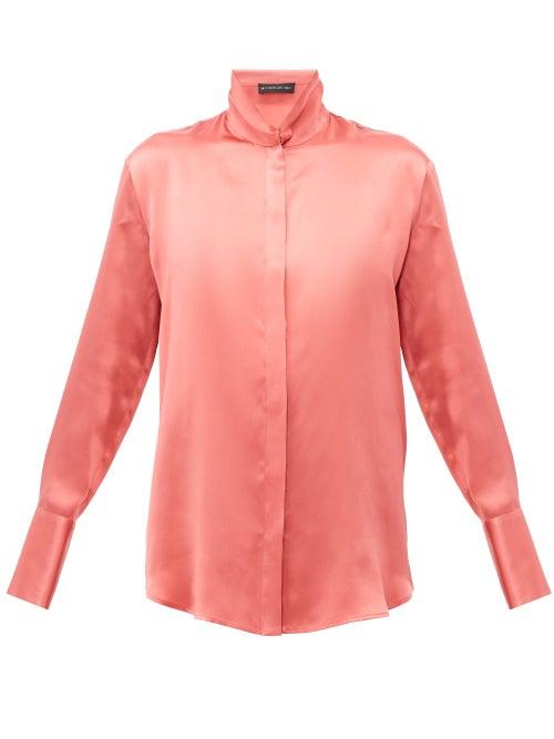Matchesfashion.com Etro - Hampshire Silk Satin Shirt - Womens - Pink