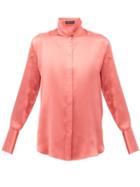 Matchesfashion.com Etro - Hampshire Silk Satin Shirt - Womens - Pink