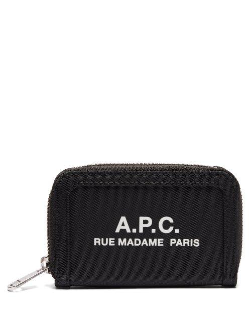 Matchesfashion.com A.p.c. - Logo Printed Zip Around Wallet - Mens - Black