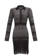 Paco Rabanne - Pointelle-knit Shirt Dress - Womens - Black
