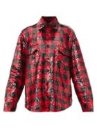 Matchesfashion.com Ashish - Oversized Plaid Sequinned Shirt - Womens - Black Red
