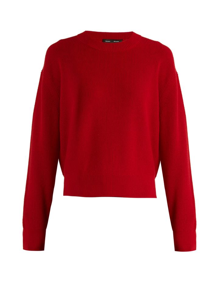Proenza Schouler Zip-detail Wool And Cashmere-blend Knit Sweater