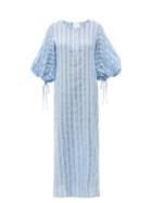 Matchesfashion.com Love Binetti - Stir It Up Striped Cotton Dress - Womens - Blue Multi