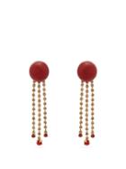 Matchesfashion.com Marni - Crystal Embellished Resin Earrings - Womens - Red