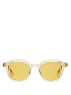 Matchesfashion.com Lunetterie Generale - Enigma Round Acetate Sunglasses - Mens - Beige