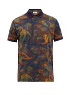 Etro - Paisley-print Cotton-blend Piqu Polo Shirt - Mens - Multi