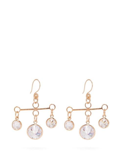 Matchesfashion.com Sonia Boyajian - La Brea Crystal Drop Earrings - Womens - Gold