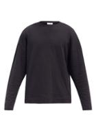 Mens Rtw Raey - Crew-neck Long-sleeved Cotton-blend T-shirt - Mens - Black
