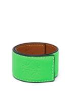Matchesfashion.com Loewe Paula's Ibiza - Anagram-debossed Leather Slap Bracelet - Womens - Green