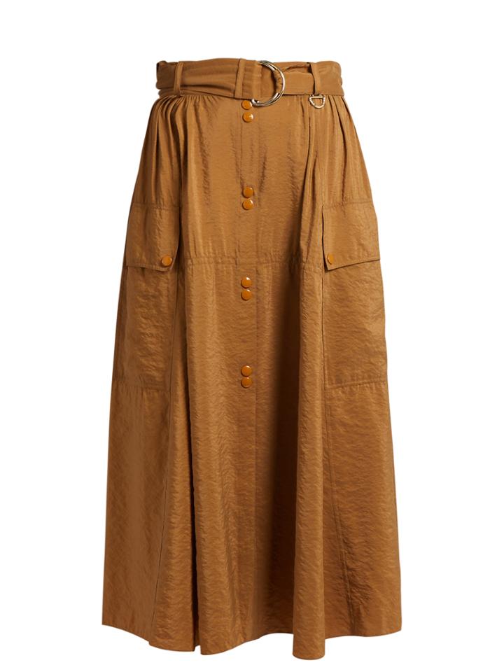 Nina Ricci Combat Faille Midi Skirt