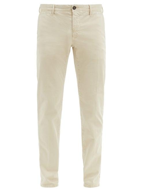 Matchesfashion.com Incotex - Slim-fit Stretch-cotton Blend Trousers - Mens - Cream