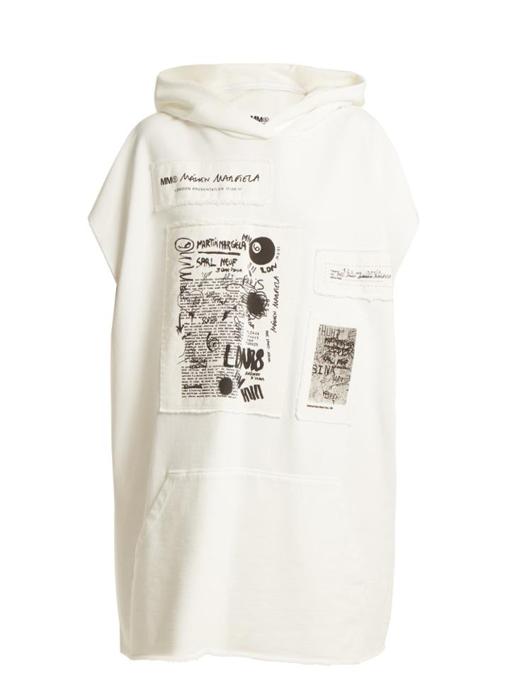 Mm6 Maison Margiela Printed-appliqu Hooded Sweatshirt Dress