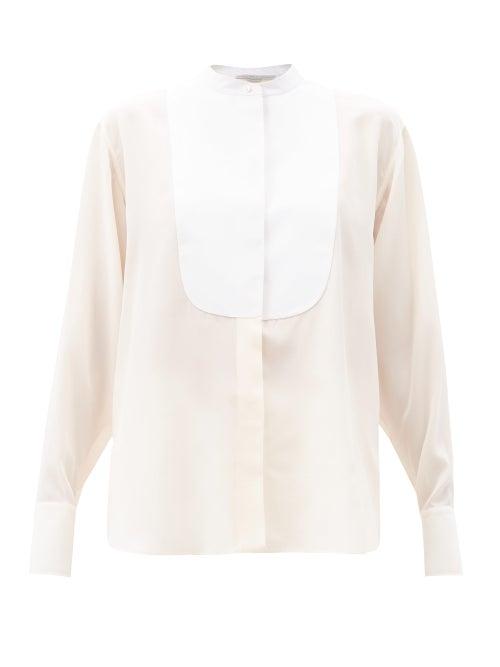 Matchesfashion.com Stella Mccartney - Leann Round-bib Cotton-poplin Shirt - Womens - Ivory