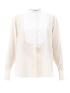 Matchesfashion.com Stella Mccartney - Leann Round-bib Cotton-poplin Shirt - Womens - Ivory