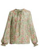 Giambattista Valli Dahlia Floral-print Silk-georgette Blouse