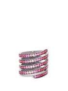 Lynn Ban Ombr Sapphire, Ruby & Rhodium- Silver Coil Ring