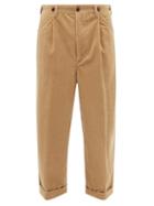 Junya Watanabe - Pleated Cotton-corduroy Trousers - Mens - Beige