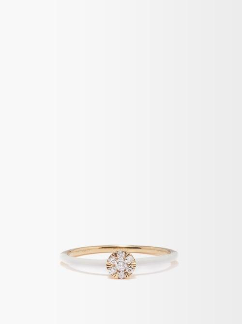 Perse - Imagine Diamond, Enamel & 18kt Gold Ring - Womens - Yellow Gold