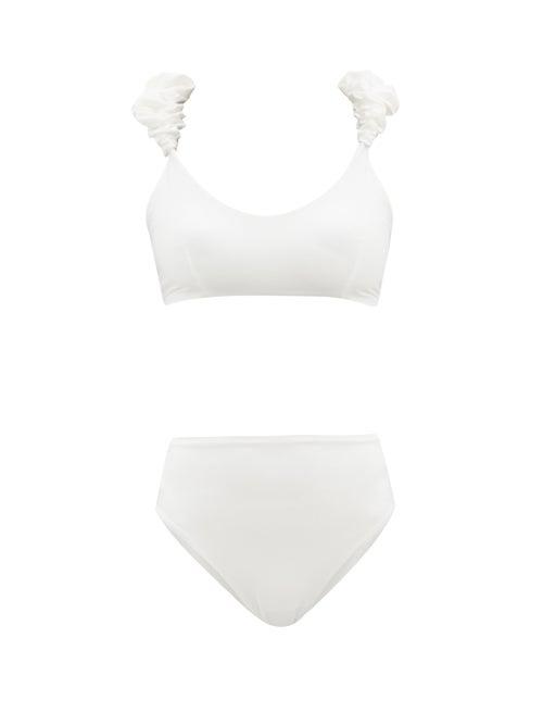 Ladies Beachwear Maygel Coronel - Cotta Ruffled Bikini - Womens - White
