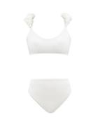 Ladies Beachwear Maygel Coronel - Cotta Ruffled Bikini - Womens - White