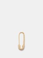 Anita Ko - Safety Pin Diamond & 18kt Gold Single Earring - Womens - Gold Multi