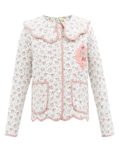 Horror Vacui - Franz Reversible Printed Cotton Jacket - Womens - White Multi