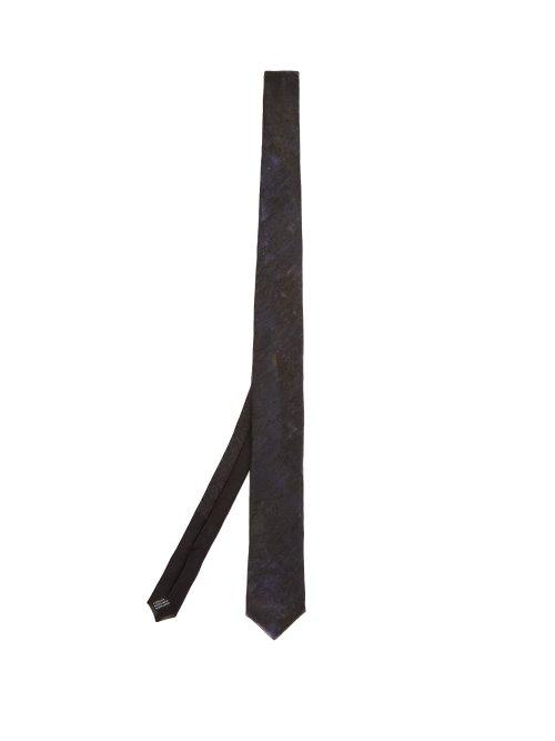 Matchesfashion.com Title Of Work - Hand Painted Silk Canvas Tie - Mens - Black